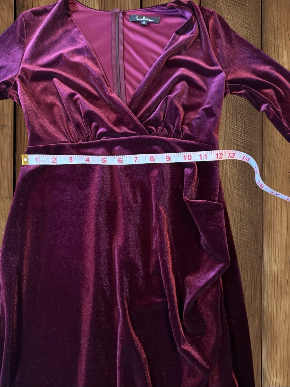 Lulus Anything For You Burgundy Velvet Bodycon V-Neck Mini Dress Size Small NWT - Picture 5 of 11